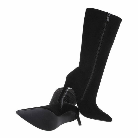 Zwarte suede halfhoge laars Antoinette