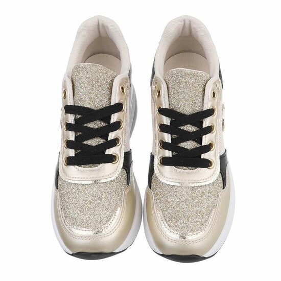 Lage gouden mix sneaker Ellen