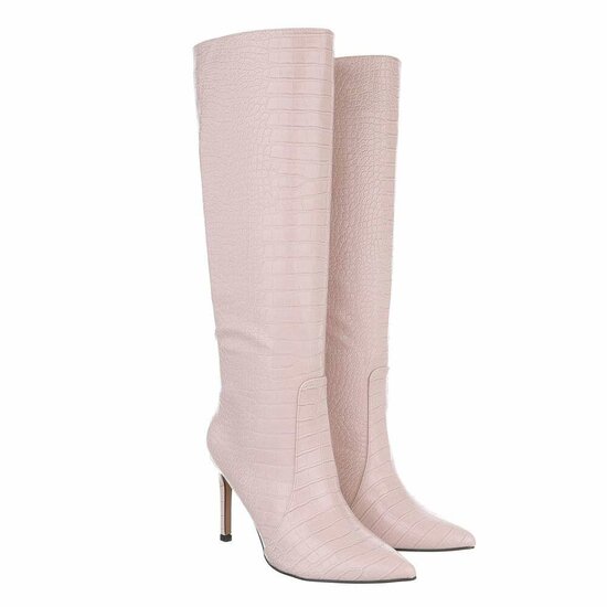 Beige hoge laars Yvonne