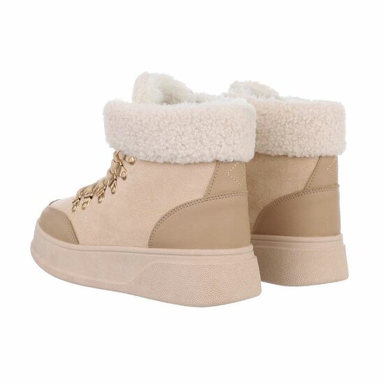 Beige daimen winterboot Sahima