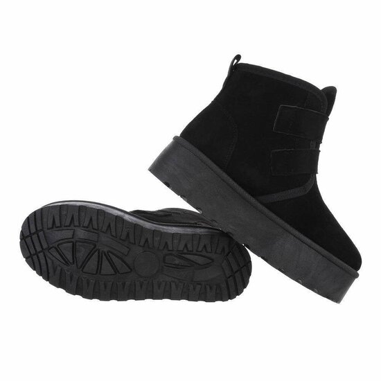Zwarte korte suede winterboot Dayna
