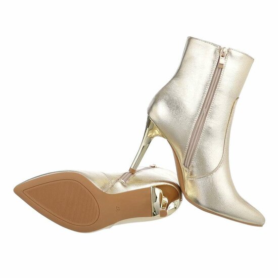 Gouden high heel enkellaarsje Jellie