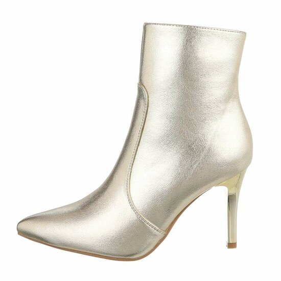 Gouden high heel enkellaarsje Jellie