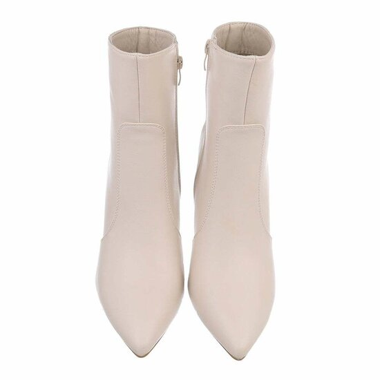 Beige high heel enkellaarsje Jellie