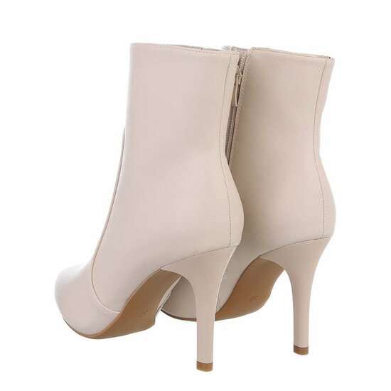 Beige high heel enkellaarsje Jellie