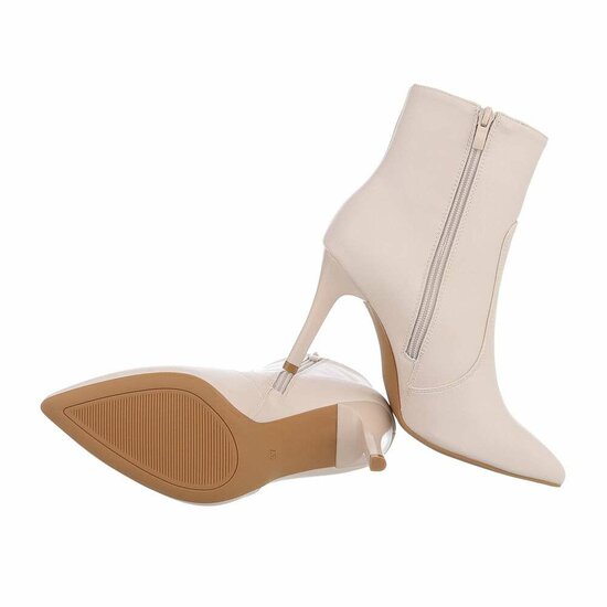 Beige high heel enkellaarsje Jellie