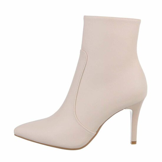 Beige high heel enkellaarsje Jellie