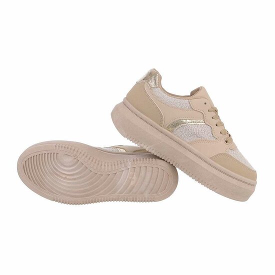 Lage kaki bruine mix sneaker Rachelle