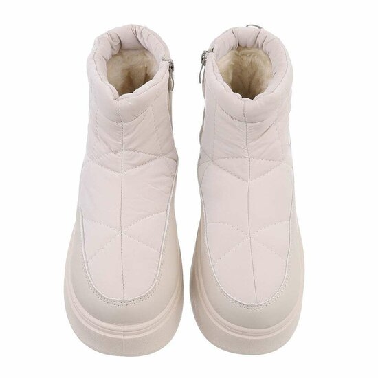 Beige korte winterboot Atusa