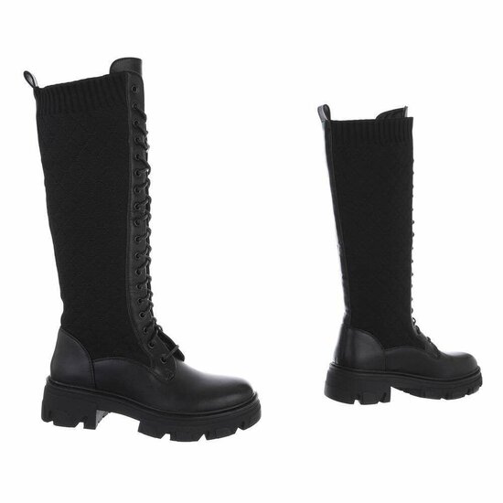 Zwarte mixed sock boot Irena.