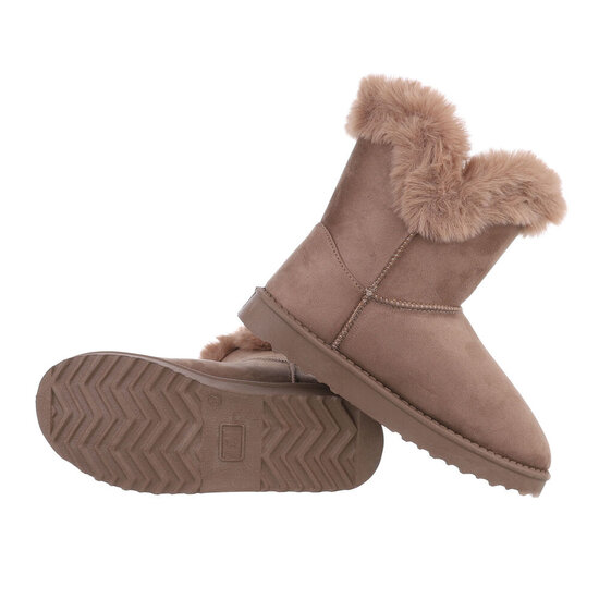 Kaki bruine daimen snowboot Amarisa.