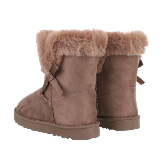 Kaki bruine daimen snowboot Amarisa.