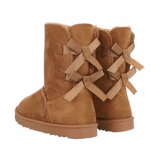 Camelkleurige daimen snowboot Amela.