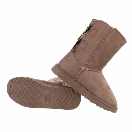 Kaki bruine daimen snowboot Amela.