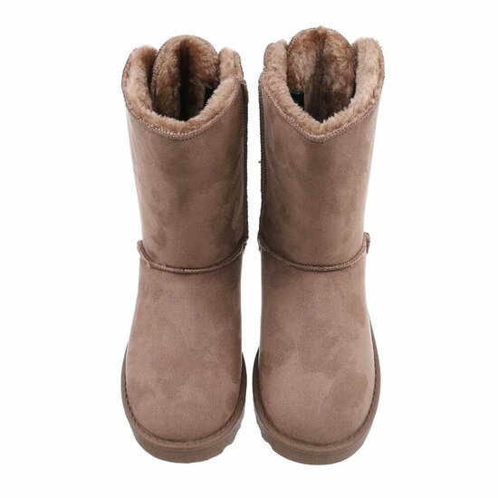 Kaki bruine daimen snowboot Amela.