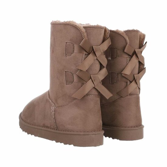 Kaki bruine daimen snowboot Amela.