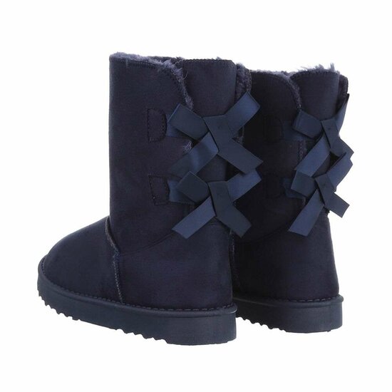 Donker-blauwe daimen snowboot Amela.