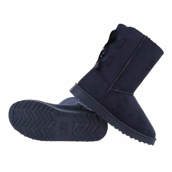 Donker-blauwe daimen snowboot Amela.