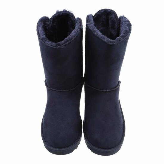 Donker-blauwe daimen snowboot Amela.