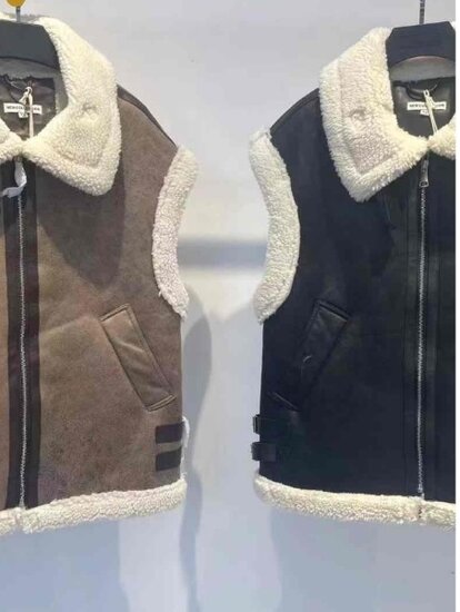Zwarte fashion leatherlook bodywarmer