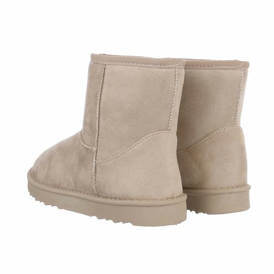 Beige korte suede winterboot Aleke