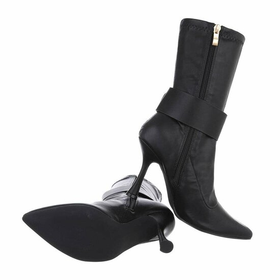 Zwart high heel enkellaarsje Alenka