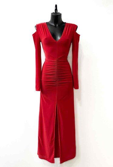 Lange rode romantische bodycon jurk