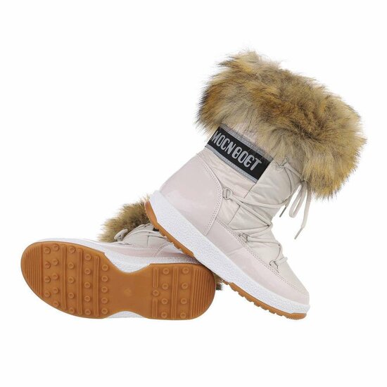 Beige korte winterboot Heidi