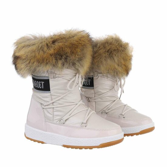 Beige korte winterboot Heidi