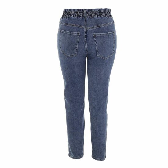 Modieuze blauwe high waist jeans met studs