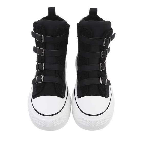 Hoge zwarte mixed  wol sneaker Amyleen