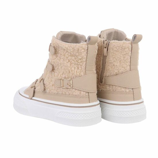 Hoge kaki bruine mixed  wol sneaker Amyleen