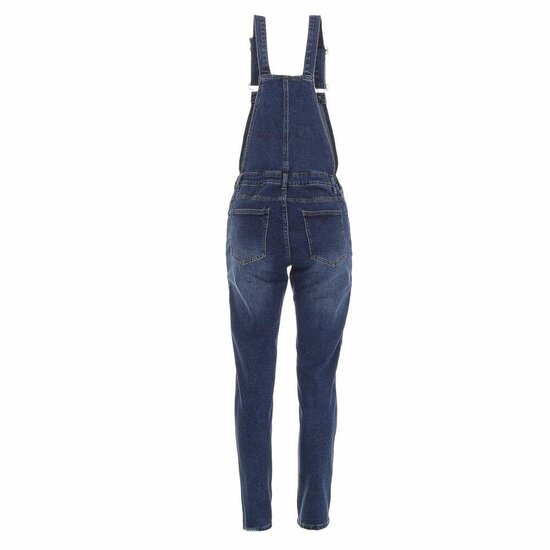 Trendy blue jeans salopet in used look