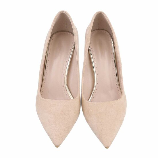 Beige suede pump Jolie