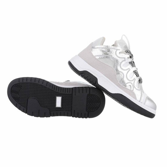 Lage zilveren mix sneaker Anatoli