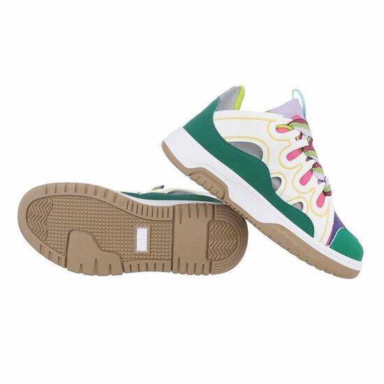 Lage groene mix sneaker Anatoli