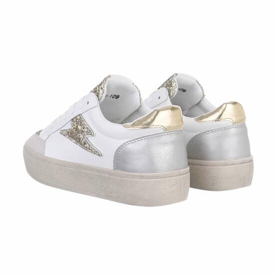 Lage wit-gouden sneaker Jelina