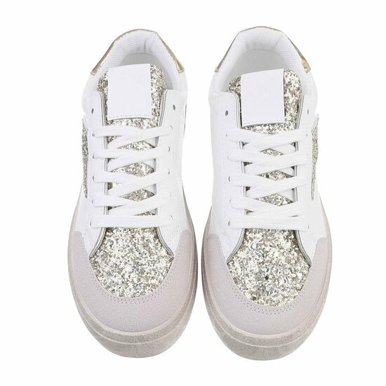 Lage wit-gouden sneaker Jelina