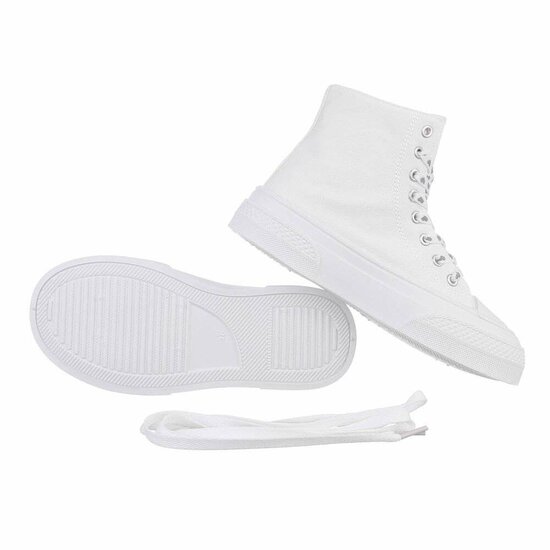 Witte-zilveren textiel sneaker Eloise