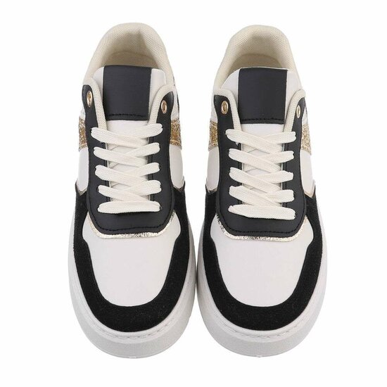 Lage zwarte mixed sneaker Anobe