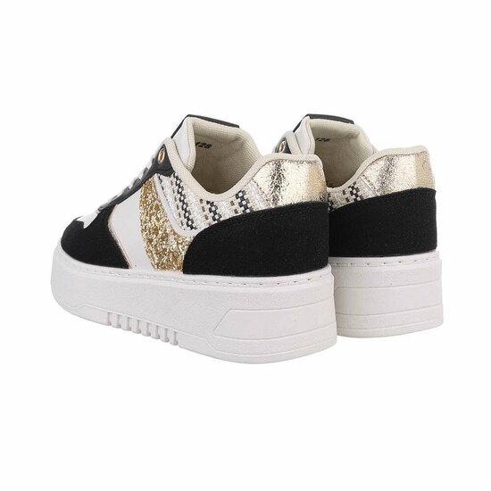 Lage zwarte mixed sneaker Anobe