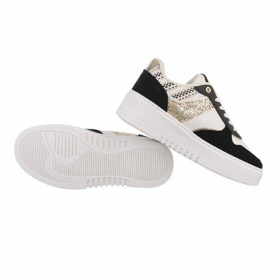 Lage zwarte mixed sneaker Anobe