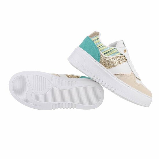 Lage groene mixed sneaker Anobe