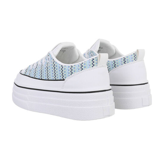 Wit-blauwe hoge sneaker Antolina