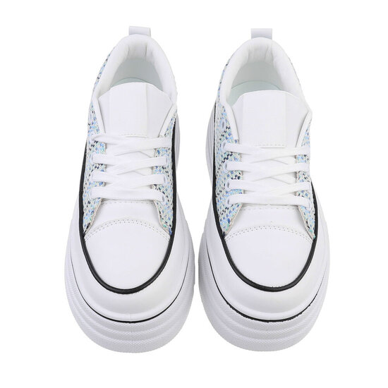 Wit-blauwe hoge sneaker Antolina