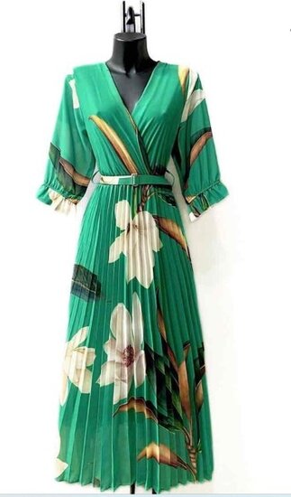 Robe plissee online verte