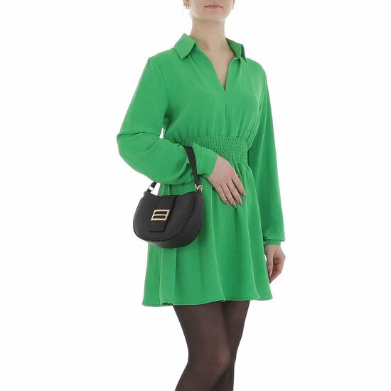 Groene korte jurk in chiffon