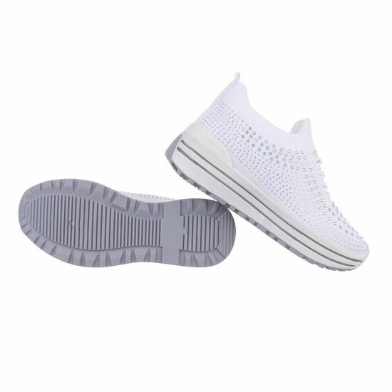 Witte lage textiel sneaker Arnaz