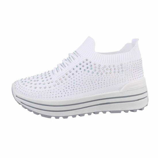 Witte lage textiel sneaker Arnaz