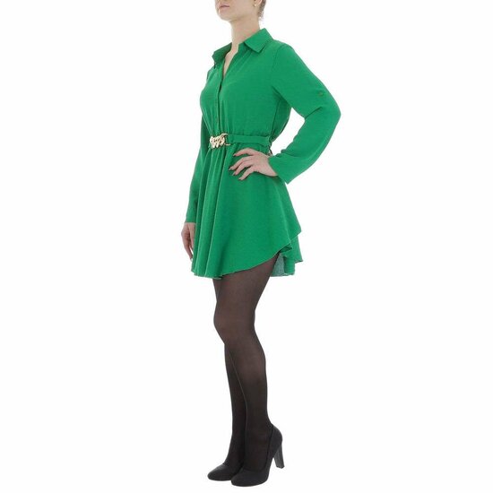 Korte groene jurk in chiffon